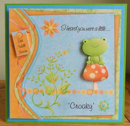 Swirl Border a Little Bit Croaky 8x8inch Topper by Johanna Lambert