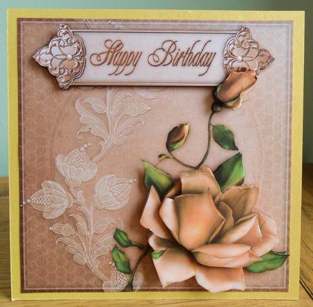 5x5 Harvest Rose Decoupage by Johanna Lambert