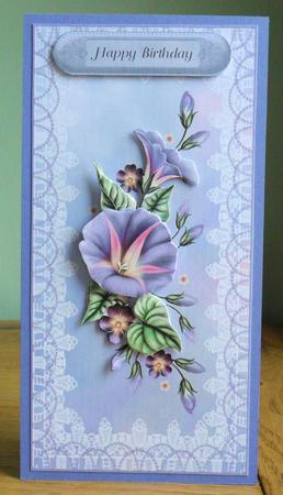 Misty Lilac Morning Glory Dl Card Front by Johanna Lambert