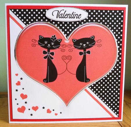 Kool Kats Purrfect Love Quick Card with Decoupage by Johanna Lambert