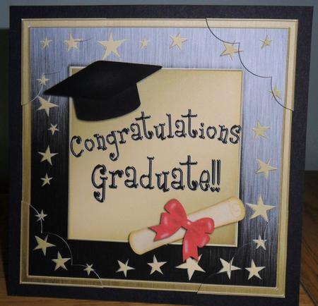 8 x 8 Congratulations Graduate Scalloped Corner Topper by Johanna Lambert