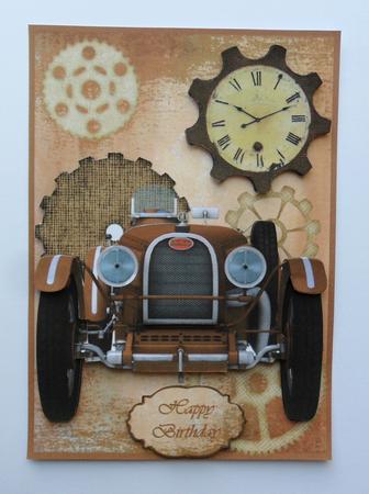 Steampunk Brown Vintage Car by Johanna Lambert