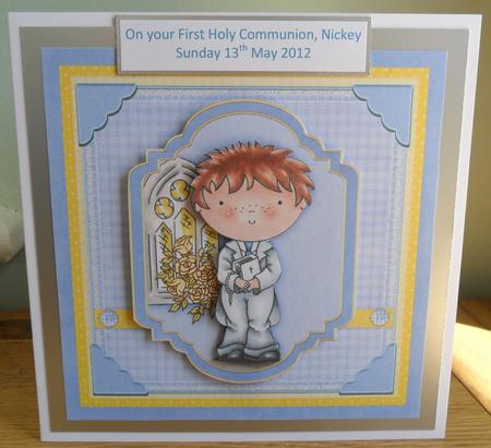 First Holy Communion Boy Topper & Decoupage by Johanna Lambert