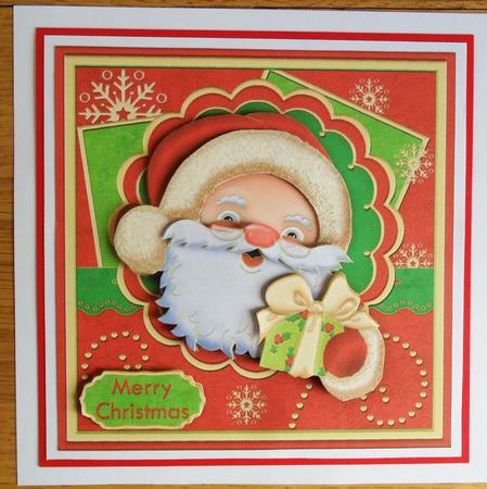 Christmas Jolly Santa Topper & Decoupage by Johanna Lambert