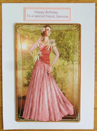 Art Deco Lady Rose (pink) Topper Sheet by Johanna Lambert