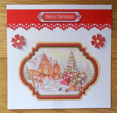 Vintage Christmas Scenes Toppers & Insert Plaques Red 2 by Johanna Lambert
