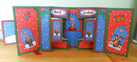 3D Xmas Rudolph Double Tri Shutter Card Kit by Johanna Lambert