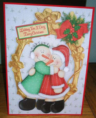 Best of Friends at Christmas with Bow and Holly A4 by Johanna Lambert