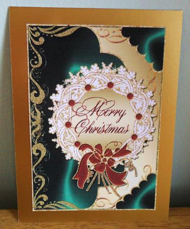 Christmas Wreath Card Front & Insert by Johanna Lambert