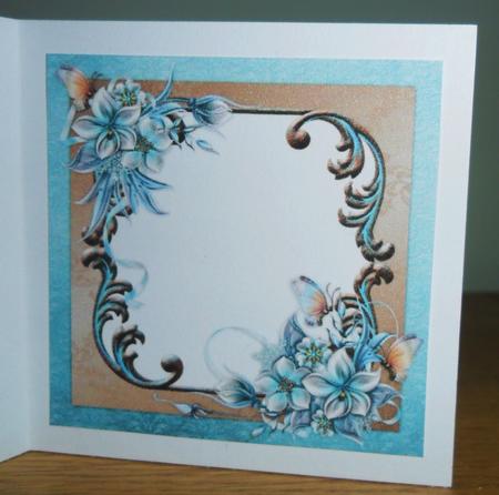 Winter Flowers 8x8 Insert & Tags - Mum/mom/mam -aqua & Brown by Johanna Lambert