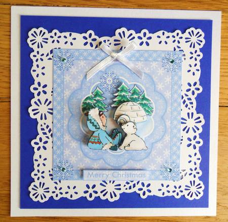 Christmas Snowfall Eskimo & Polar Bear Decoupage by Johanna Lambert