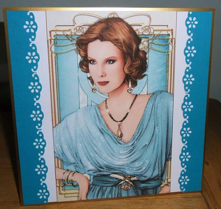 Art Deco Lady Elise Aqua Topper by Johanna Lambert