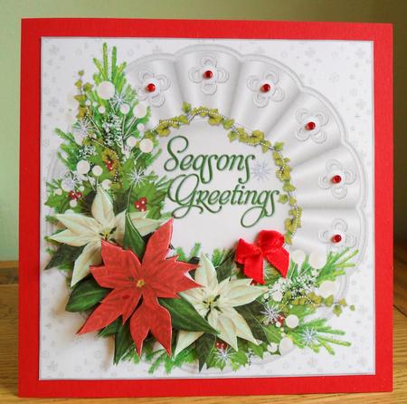 White Christmas Floral Decoupage by Johanna Lambert