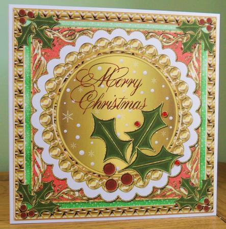 Large Fancy Christmas Topper with Holly 1 by Johanna Lambert