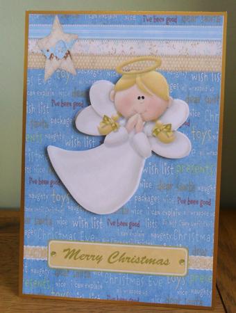 Angel Christmas Card Topper with Various Greetings by Johanna Lambert