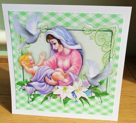 Doves and Flowers with Baby Jesus and Mary by Johanna Lambert