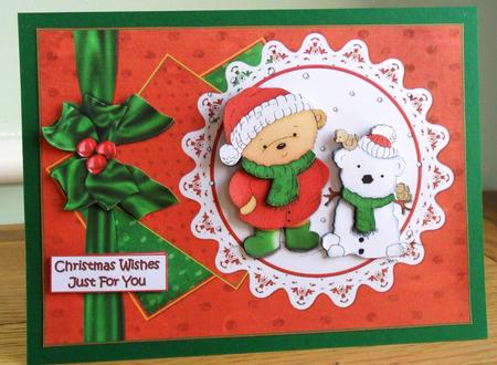 Teds Teddy Snowman Red by Johanna Lambert
