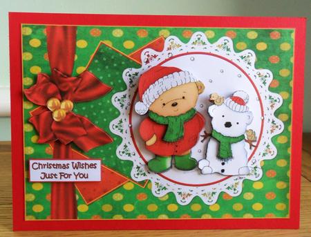 Teds Teddy Snowman Green by Johanna Lambert