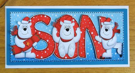 Large Dl Xmas Son with Polar Bears Quick Card N Decoupage by Johanna Lambert