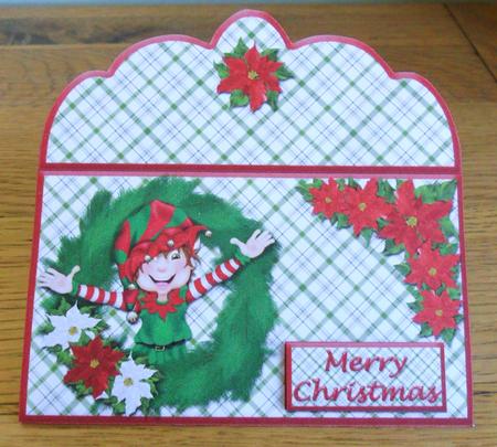 Merry Christmas Elf in Wreath Money Wallet by Johanna Lambert