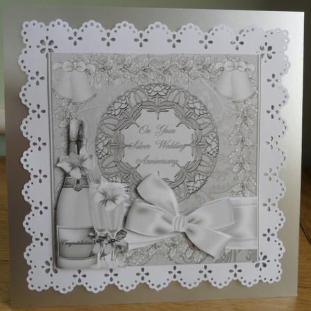 On Your Silver Wedding Anniversary Card Topper by Johanna Lambert