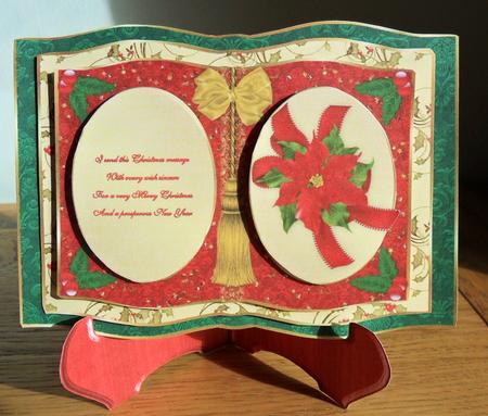 Christmas Poinsettia Book Card and Stand Kit by Johanna Lambert