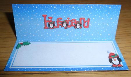 Xmas Husband with Penguins Matching Large Dl Insert by Johanna Lambert