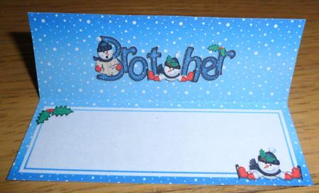 Xmas Brother with Snowmen Matching Large Dl Insert by Johanna Lambert