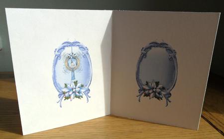 Elegant Blue Christmas Insert by Johanna Lambert