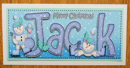 Large Dl Xmas Noel with Penguins Quick Card N 3D Decoupage by Johanna Lambert