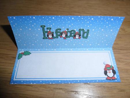 Xmas Husband with Penguins Matching Large Dl Insert by Johanna Lambert