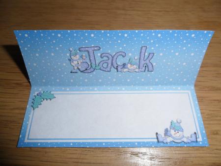 Xmas Jack with Snowmen Matching Large Dl Insert by Johanna Lambert