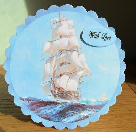 Vintage Ship Wobble Card by Johanna Lambert