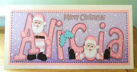 Xmas Large Dl Alicia Quick Card with Santa N 3D Decoupage by Johanna Lambert