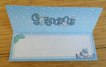 Xmas Grandsons with Snowmen Matching Large Dl Insert by Johanna Lambert