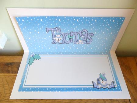 Xmas Thomas with Snowmen Matching Large Dl Insert by Johanna Lambert