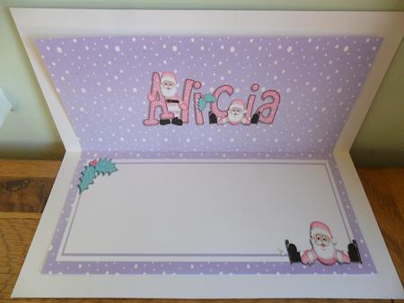Xmas Alicia with Santa Matching Large Dl Insert by Johanna Lambert