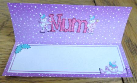 Xmas Mum with Snowmen Matching Large Dl Insert by Johanna Lambert