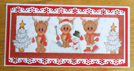 Cute Little Reindeers with Christmas Trees Dl by Johanna Lambert