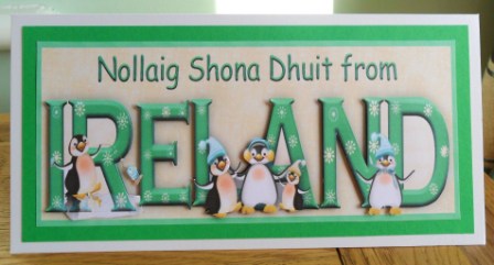Nollaig Shona Dhuit from Ireland Large Dl Word Card by Johanna Lambert