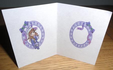 Christmas Girl with Kitten Purple Insert by Johanna Lambert