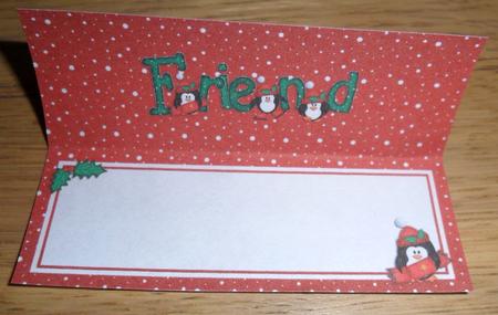 Xmas Friend with Penguins Matching Large Dl Insert by Johanna Lambert