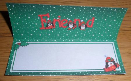 Xmas Friend with Penguins Matching Large Dl Insert by Johanna Lambert