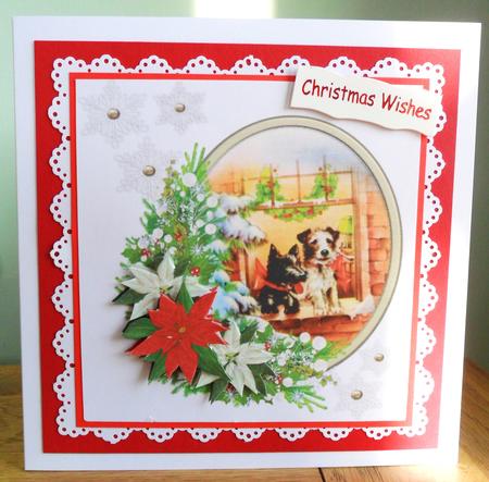 8x8 Vintage Westy with Poinsettia Christmas by Johanna Lambert