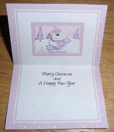 A5 Xmas Ben Polar Bear's Cracker Matching Insert by Johanna Lambert