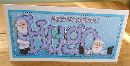 Xmas Large Dl Hugo Quick Card N 3D Decoupage by Johanna Lambert