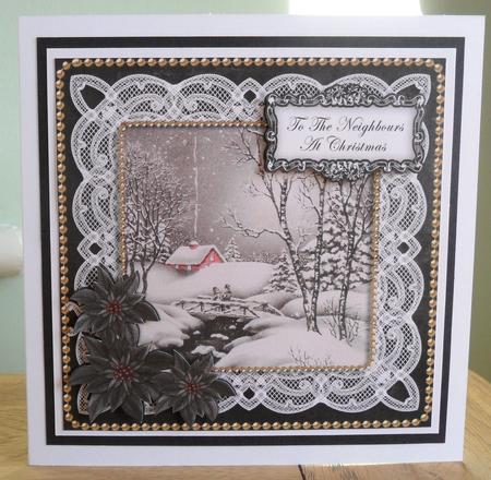 Winter Walk for the Neighbours 8in Sentiment Topper by Johanna Lambert