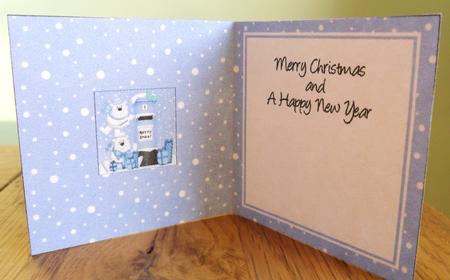 Xmas Polar Bears N Postbox Matching Insert Square Landscape by Johanna Lambert