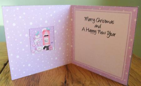 Xmas Snowmen N Postbox Matching Insert Square Landscape by Johanna Lambert