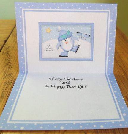 A5 Xmas Skating Penguin Matching Insert by Johanna Lambert